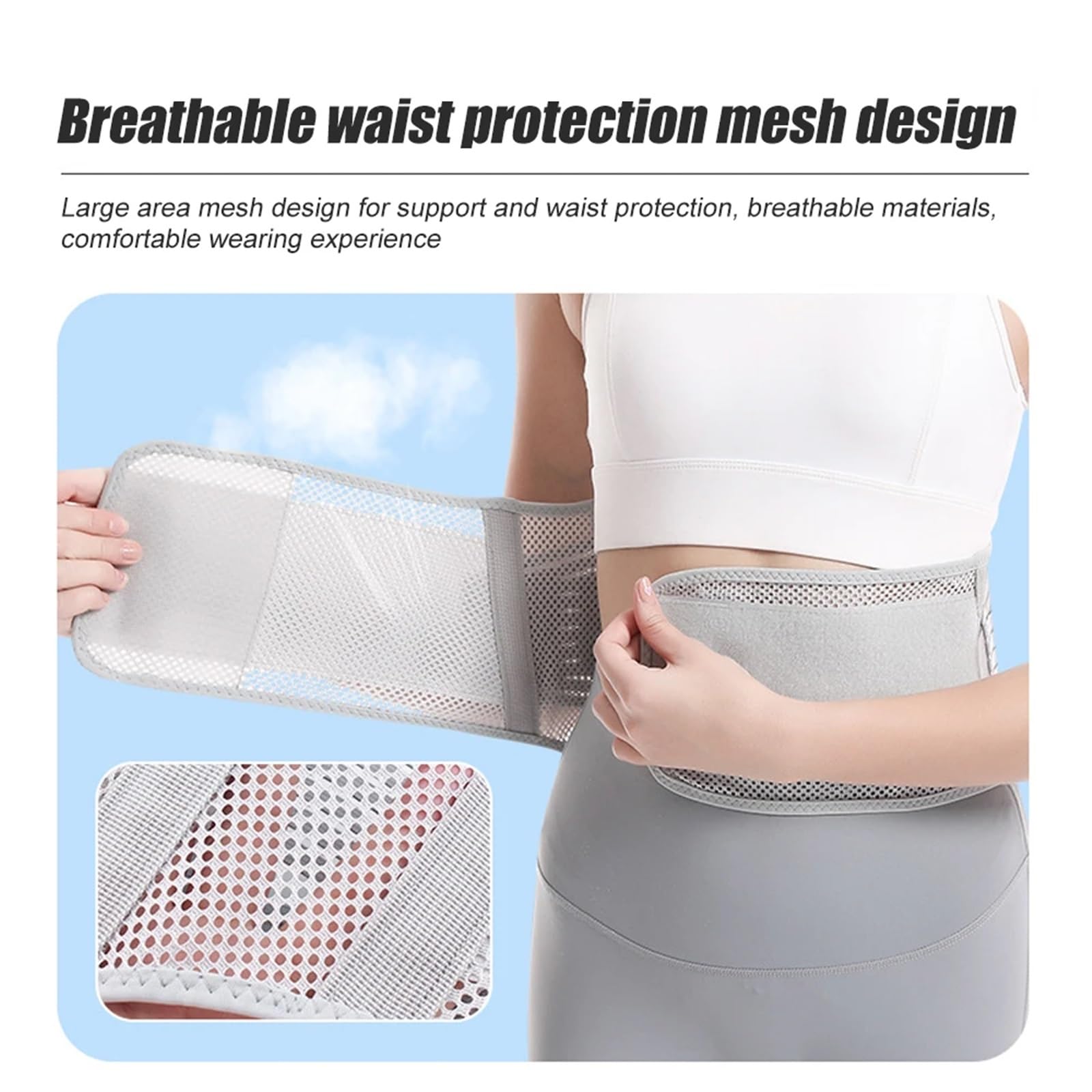 Fascia Lombare Posturale 1 pezzo di supporto for la schiena traspirante, cintura inferiore, sollievo dal dolore con 4 stecche for sollevamento pesi(Gray,L)