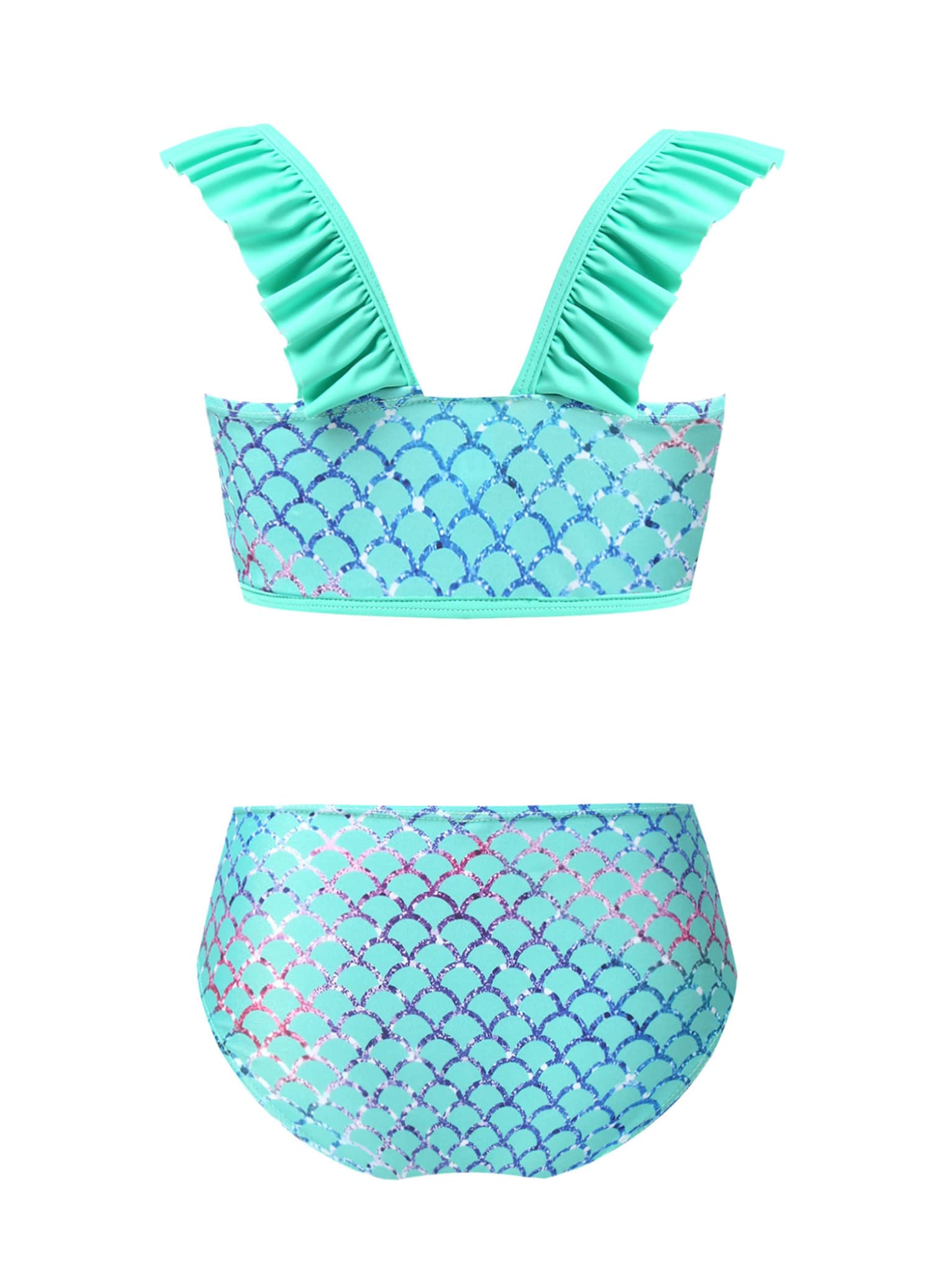 Dziewczęcy kostium kąpielowy, jednorożce, bikini, dwuczęściowy zestaw bikini z szortami kąpielowymi, moda kąpielowa, strój kąpielowy