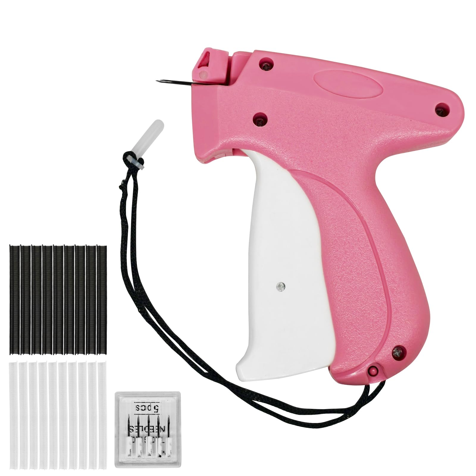 Portable Handheld Stitch Gun for Clothes Tagging, Quick Sewing, Hemming, and Fixing, with Sewing Kit including 5 Extra Needles,1000 pcs Black