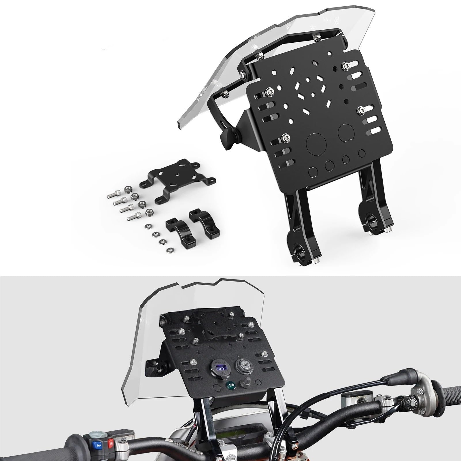 Soporte de navegación GPS para Motocicleta Compatible Para 690 Enduro R R 2008-2024 Compatible Para 701 Enduro 701 2016-2024 Kit carenado Para soporte montaje GPS Soporte de Navegación para Teléfono