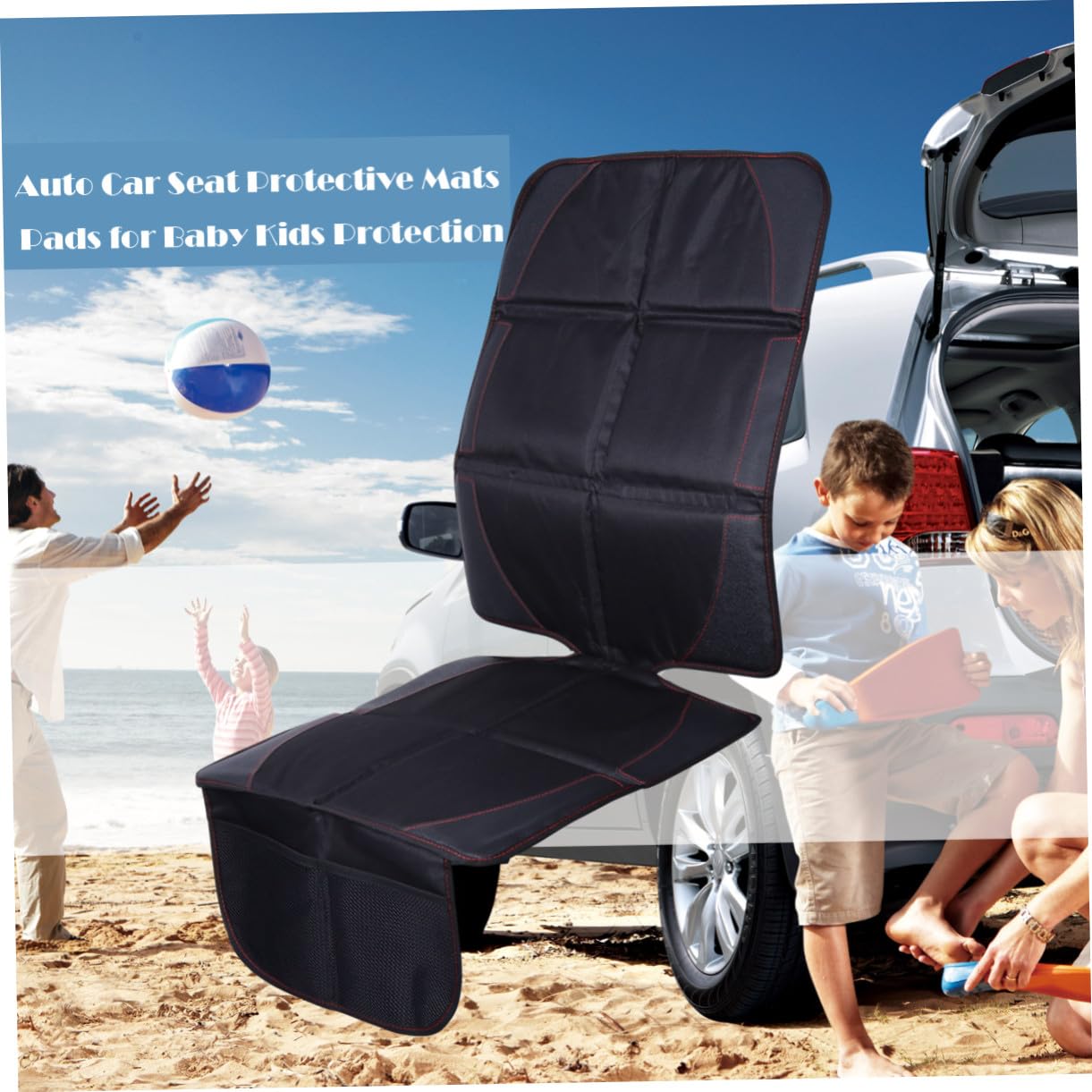 Protezione Seggiolino Auto per Bambini, Nero, Cuoio Oxford Cotone