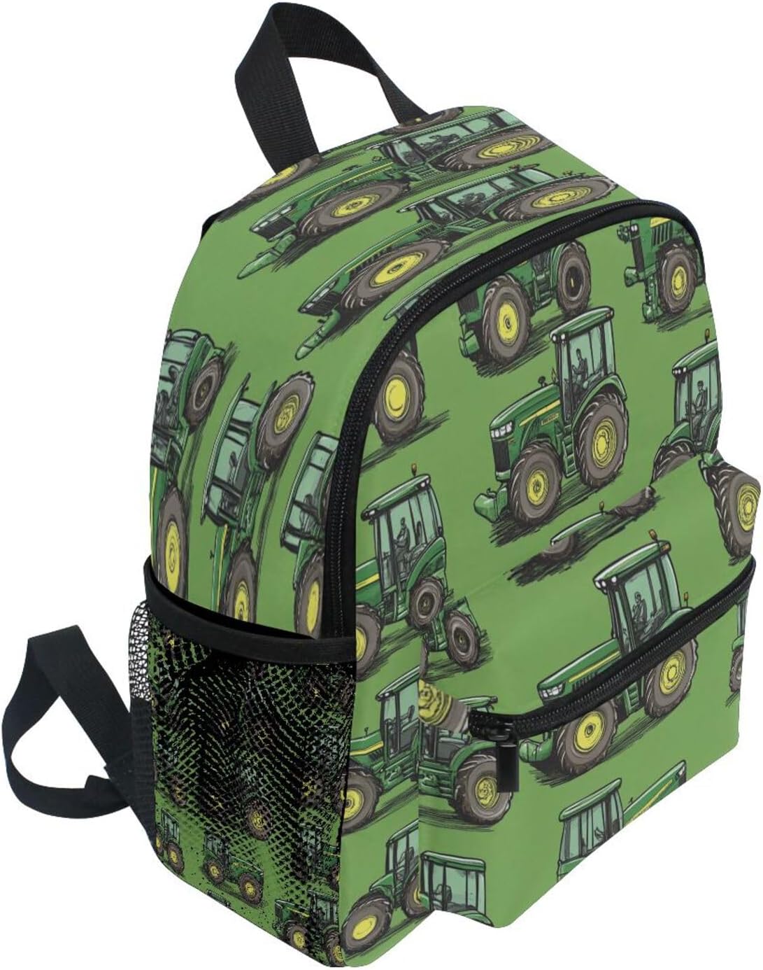 Childish Tractors Green Toddler Backpack Birthday For Boys Girls Durable Kids School Book Bag