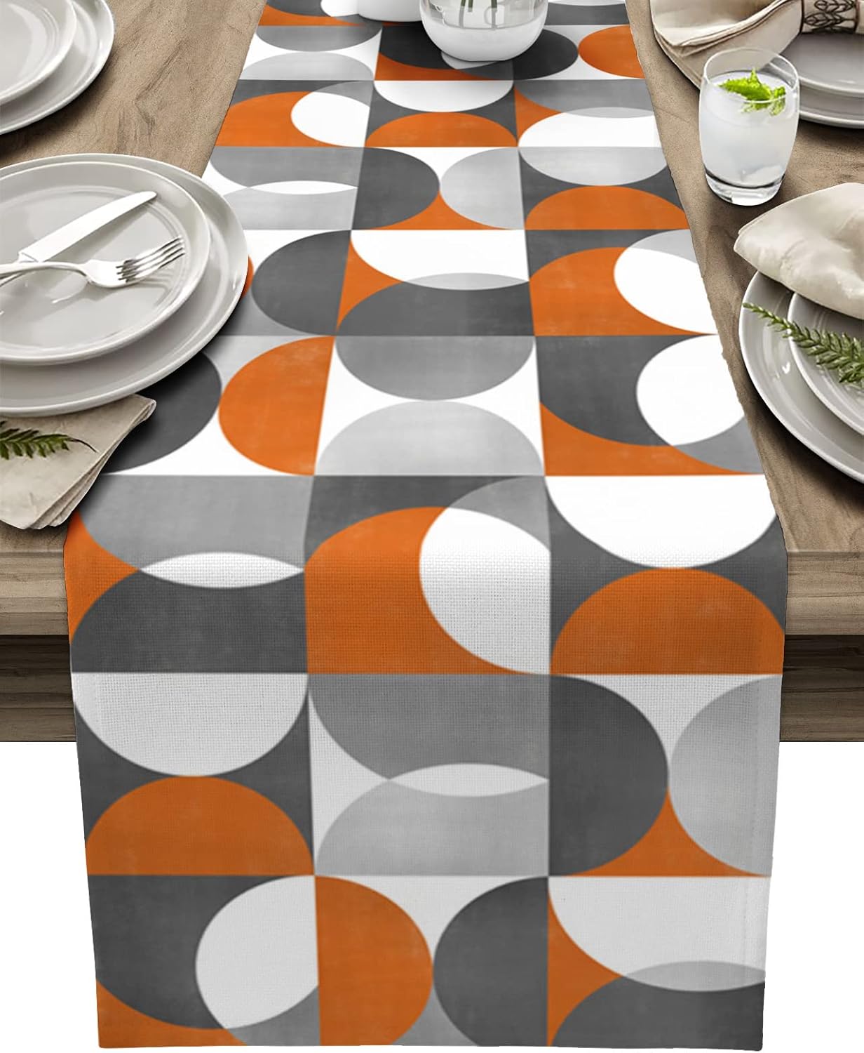 Table Runners 90 inches Long Fall Geometric Nordic Style