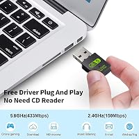 RUIZHI WiFi USB Adapter 600Mbps Bluetooth 4.2 Dongle Dual Band 2.4GHz/5.8GHz Laptop PC Windows Mac Kompatibilis 4