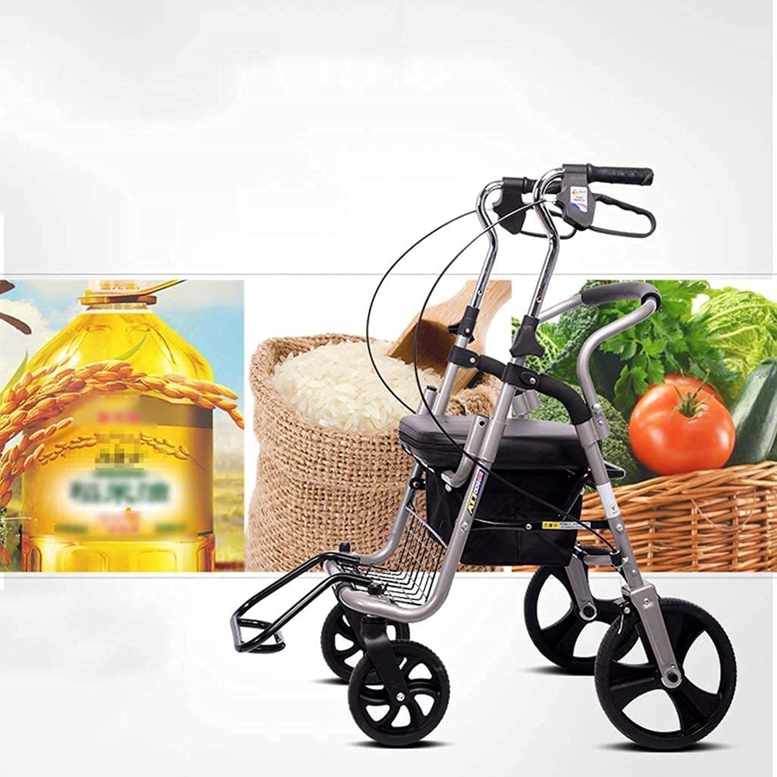 Rollator Walker Mobilność do chodzenia dla dorosłych starszych osób Rollatory Chodzik dla seniorów Chodzik z siedziskiem Chodzik z siedziskiem Chodzik z siedziskiem Tęsknota za Comfortable anniversary