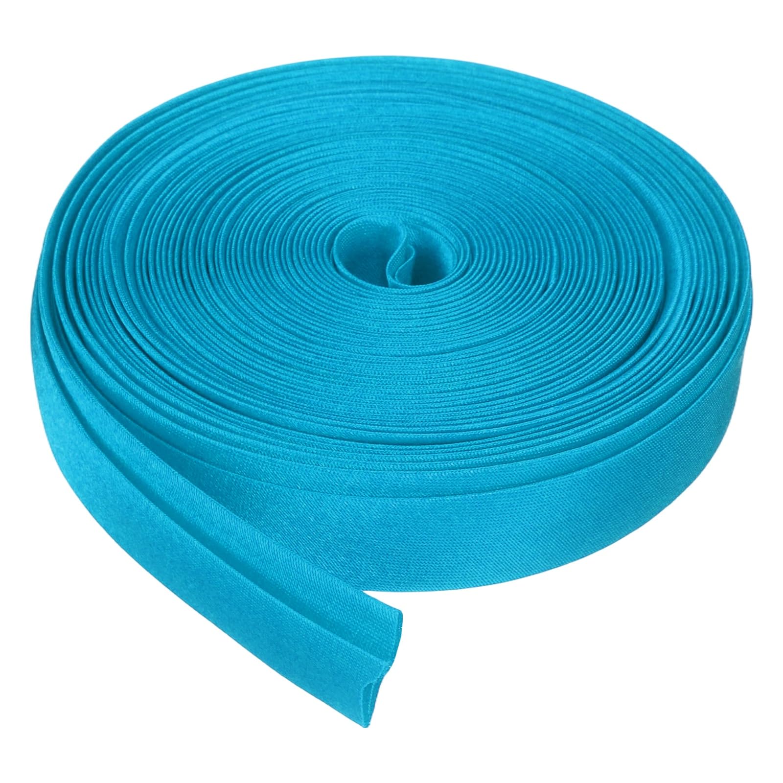 sourcing map Double Fold Bias Tape for Sewing, 5/8 Inch x 5.5 Yards Satin Bias Binding Tape Continuous Bulk for Quilting Blanket Binding Seaming Hemming Fabric Piping DIY Craft, Lake Blue — image 1