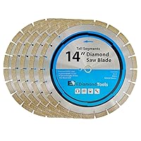 Vista 40 de Hoja de sierra de diamante segmentada de 7 pulgadas para hormigón, ladrillo, bloque y mampostería, altura de segmento de 10 mm, buje de 7/8 pulgadas