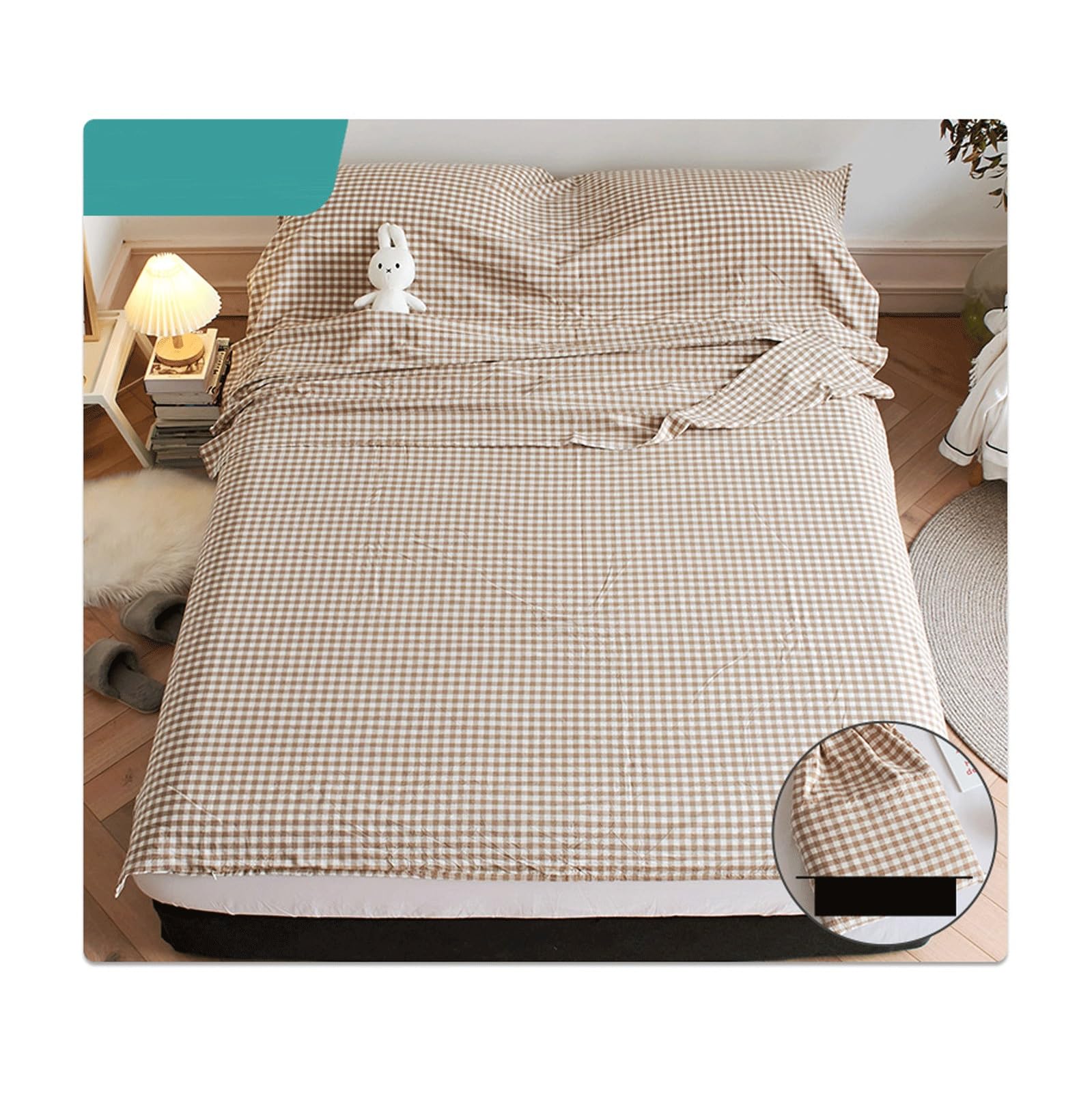 Sacco Lenzuolo Cotone 100% Azarxis | Sacco A Pelo Da Viaggio Per Campeggio, Hotel, Treni | Igienico E Traspirante - Foto 5