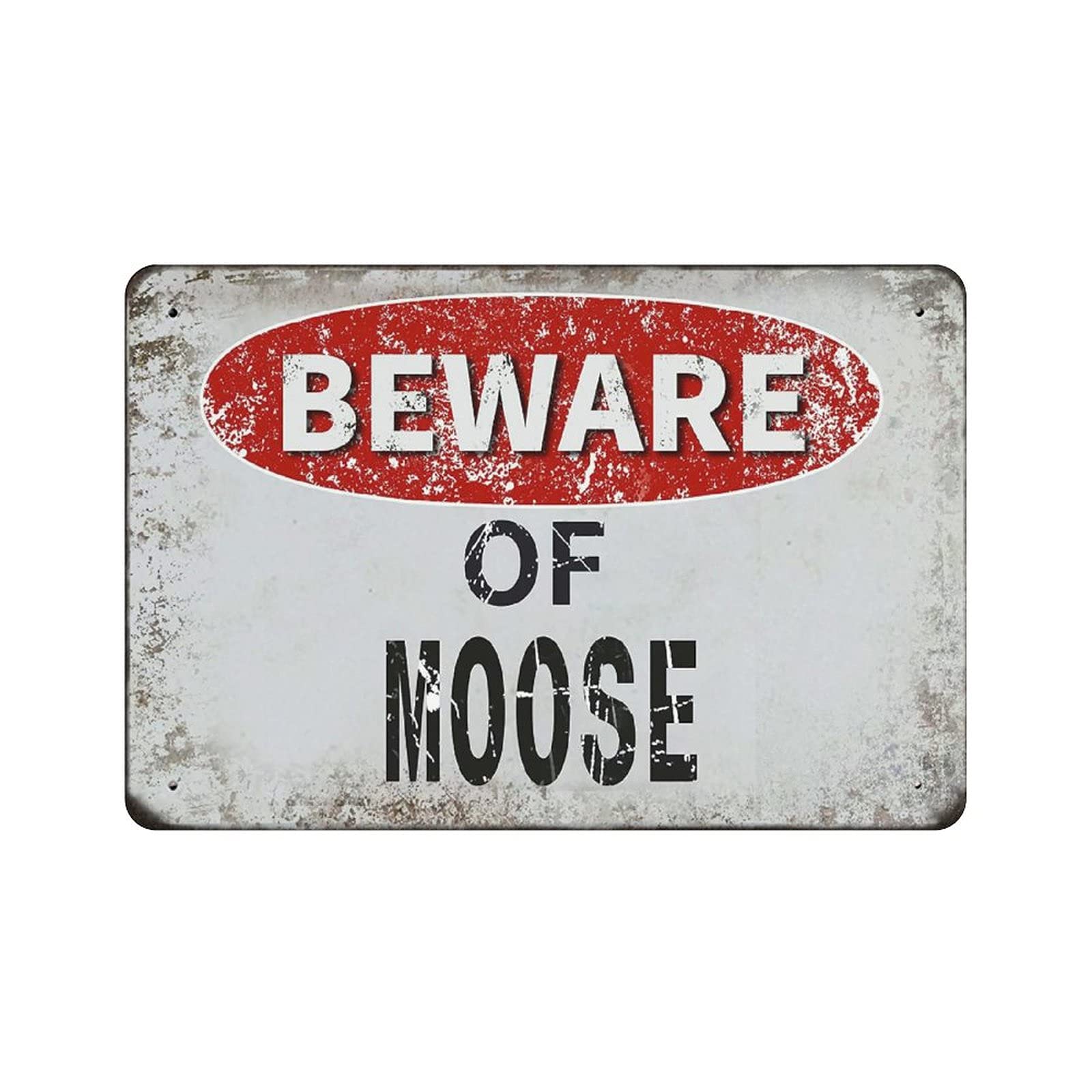 Metal Tin Sign Beware of Moose Vintage Tin Poster Metal Sign Wall Decoration Country Kitchen Home Garage Decor 8"x12"