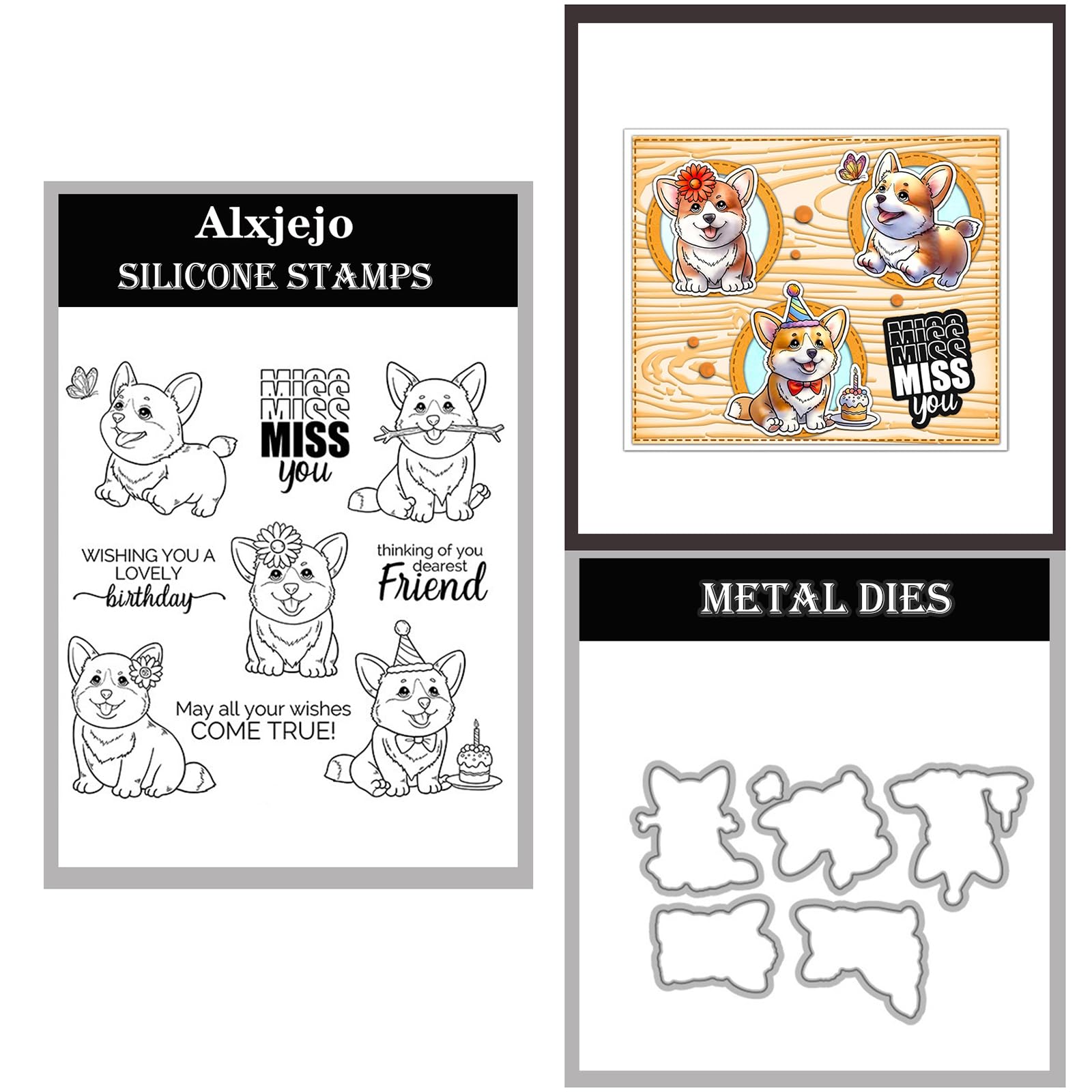 Alxjejo Cutting Dies and Stamps Set 2024-2025-2026,Stamps and die for Card Making for DIY Birthdays, Thanksgiving Day, Valentine's Day, Scrapbooking, Art Craft, Festivals Greeting Card Album