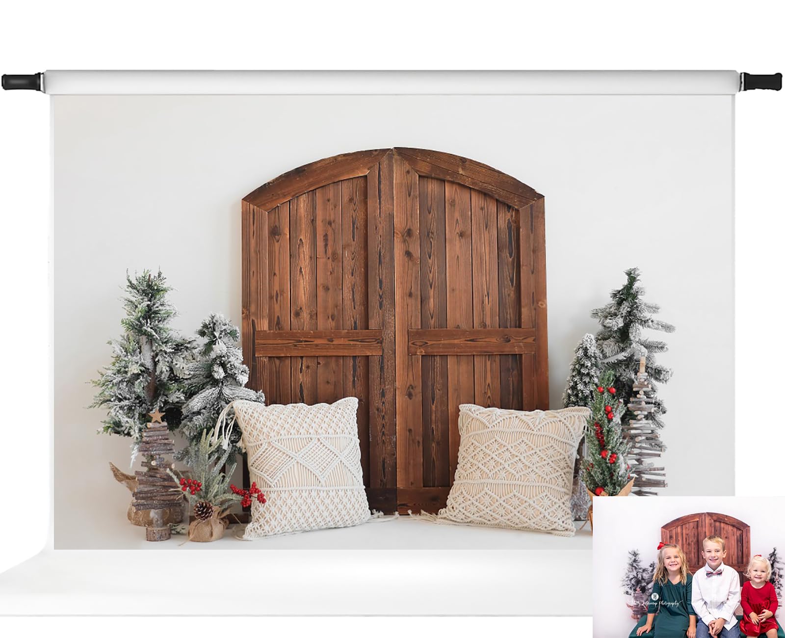 Kate Christmas Barn Door Backdrop For Photography Kids Xmas