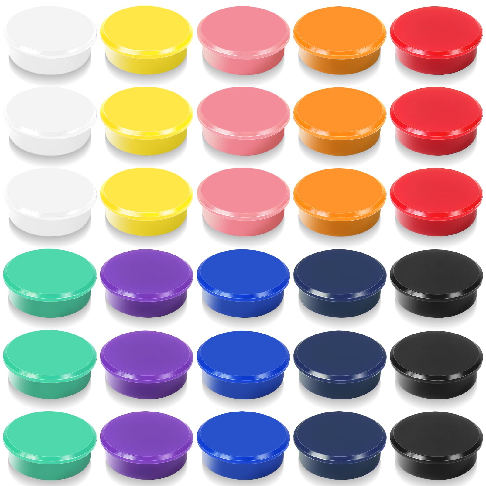 DUJEQM Fridge Magnets, 30PCS Round Strong Magnet Mini Decorative Magnets for Whiteboard, Heavy Duty Cute Magnets, Multi-Use Small Magnet for Crafts, Notice Board, Kitchen, Office, School, 10 Colours — image 1