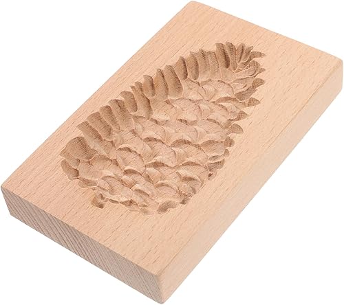 EXCEART Molde de madera para galletas de Navidad, moldes de galletas de piña, cortador de galletas, sellos de prensa de pan de jengibre, molde para