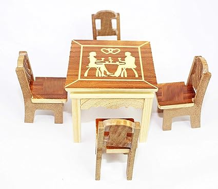 Wood Prints Sheesham Wood Wooden Showpiece 4 Seater Dining Set for Home Decor - Honey Finish