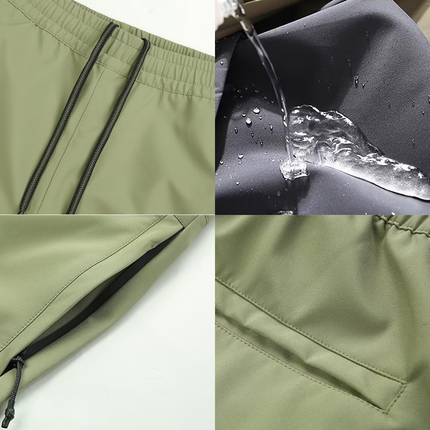 JOMLUN Men Rain Pant Hiking Waterproof Pants Quick Dry Camping Outdoor Trekking Function Running Windproof Softshell Pants