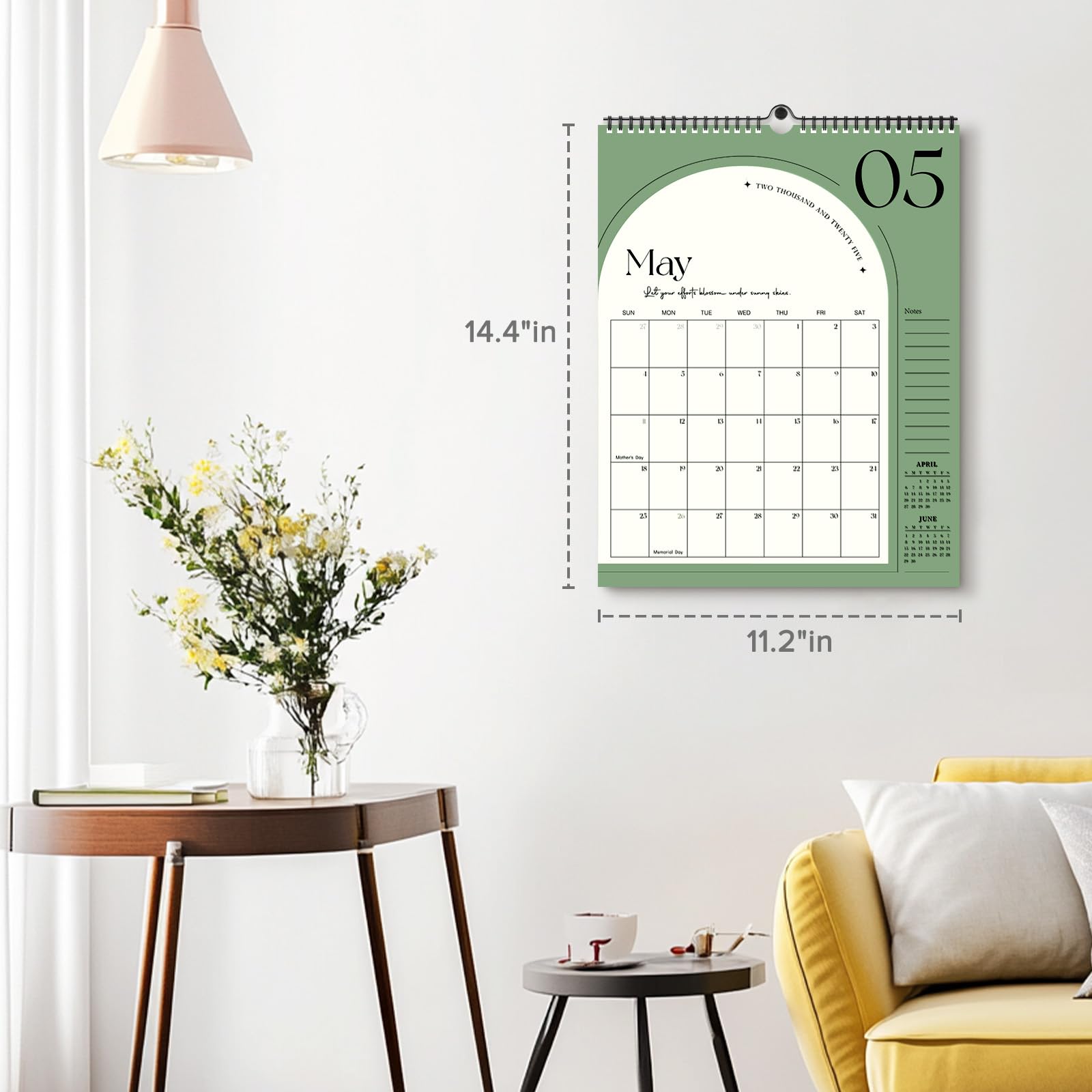 Calendario da parete 2024-2025, 18 calendari mensili, va da luglio 2024 a dicembre 2025, 36,6 x 28,4 cm, calendario estetico da appendere alla parete per organizzare casa e ufficio