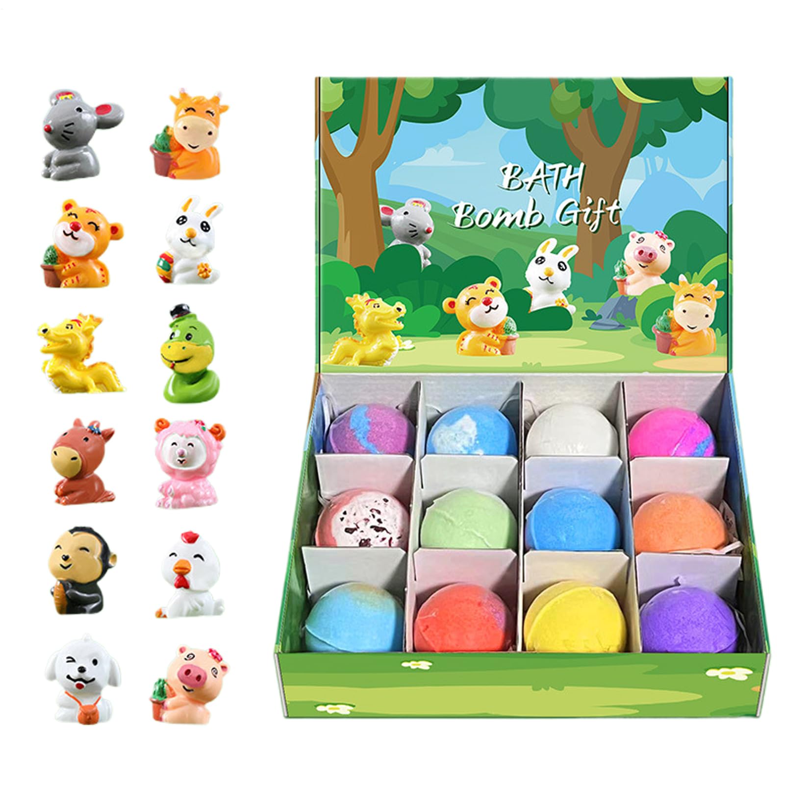 12Pc Bath Bombs for Kids | Kids Baths Bombs Gift Set | Funny Animals & Sea Bath B-omb with Toys Inside | Natural Organic Bubble Baths Balls Educational Toys for Moisturize Skin — view 9