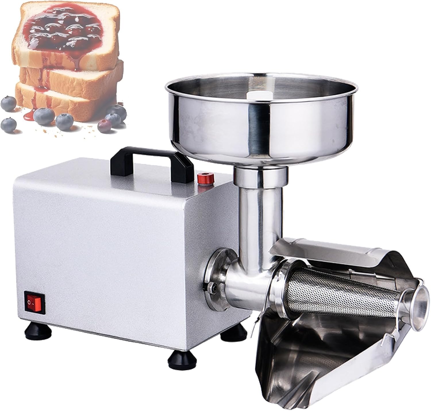 Commercial Food Milling Press Machine,450W Electric Tomato Strainer Machine, Stainless Steel Food Strainer and Sauce Maker for Canning Tomato Purees Sauces Shell
