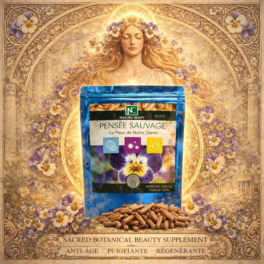 NAKURU | Pensée Sauvage | Gamme Beauty | Fabriqué en France | "La Fleur de Notre Dame!" (500 Gélules Végétales de 295mg / Poids Net: 147,5g)