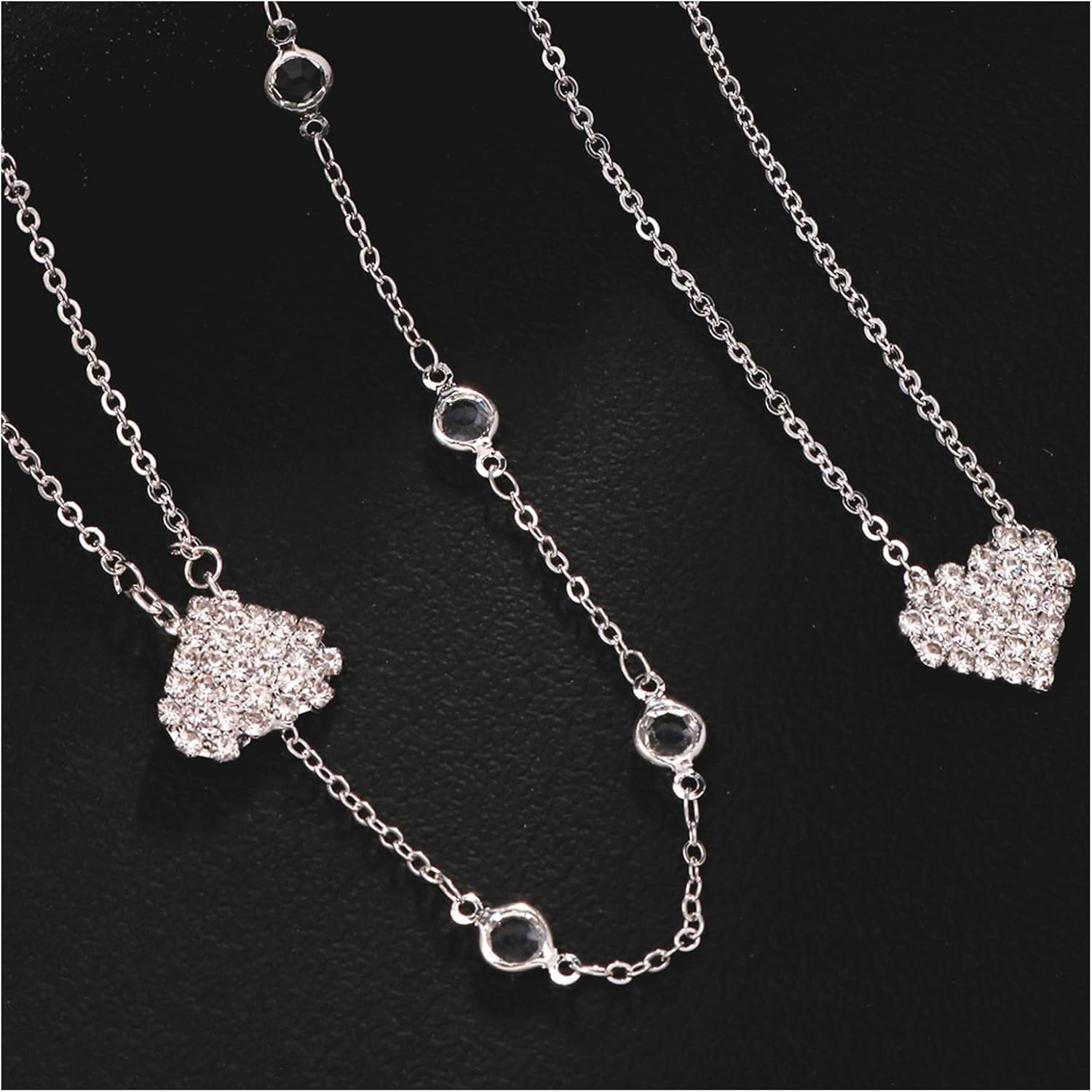 Crystal Bead Back Chain Necklace for Backless Dress Bridal Wedding Rhinestone Heart Backdrop Jewelry Crystal Long Body Chain Simple Waist Chain Jewelry for Women - Image 8