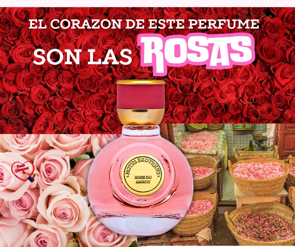 Perfume de Rosas (ROSE DU MAROC) de Terramar Brands. 100 mL, 3,38 fl.OZ (US) Parfum Notes Exotiques