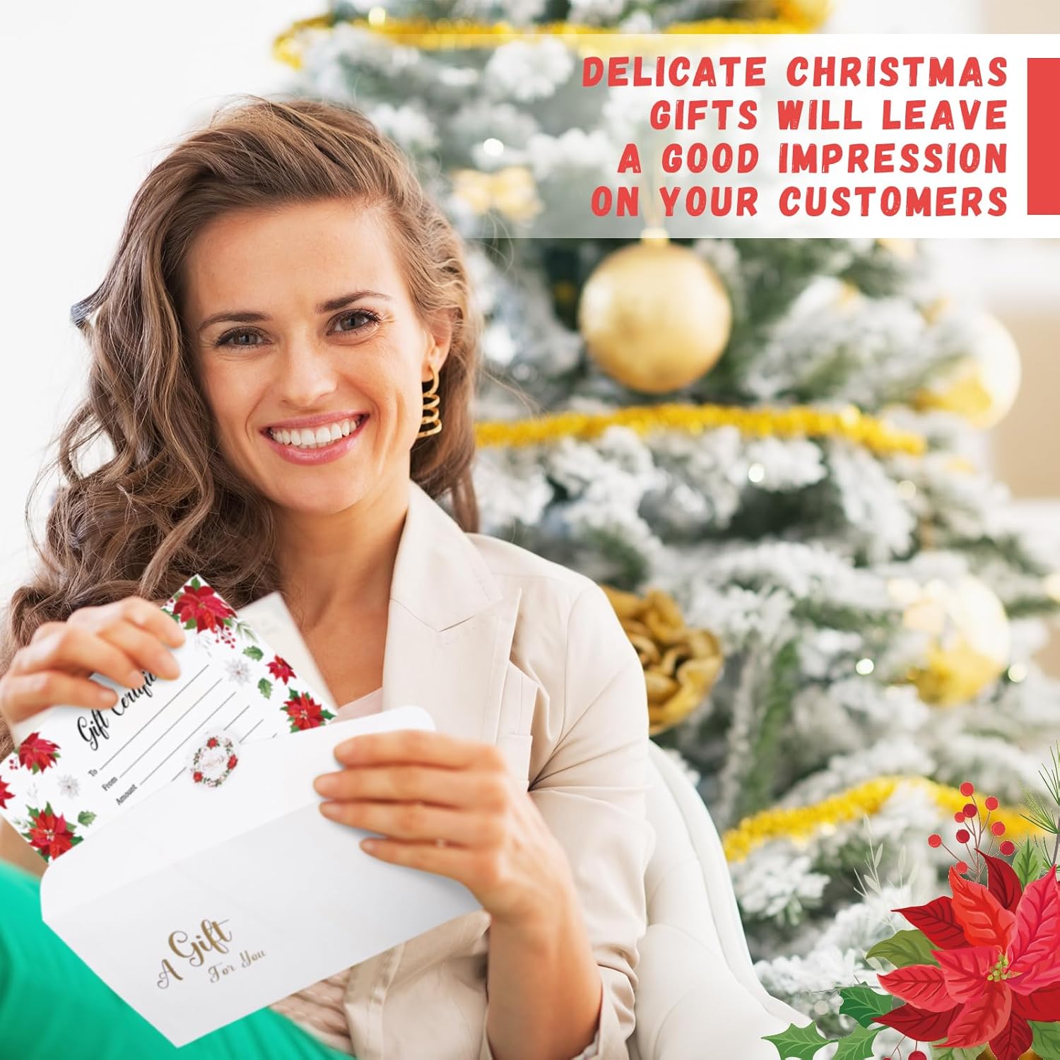 96 Set Gift Certificates for Business Included 96 Pcs Blank Certificate Cards with Gold Foil Envelopes and Stickers for Women Birthday Beauty Salon Restaurants Customer Christmas image 3 of 7 B0D8W3CSKP