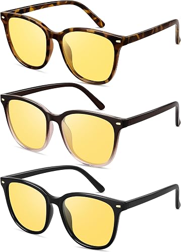 YMRFW Polarized Night Vision Glasses for Women Driving Yellow Lens Reduce Glare 