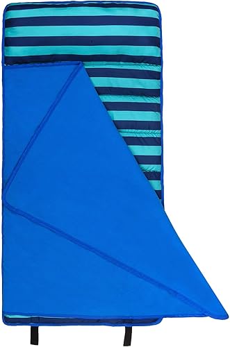 Wildkin Tapete de microfibra para siesta de 43 pulgadas con almohada reutilizable para niños y niñas, ideal para guardería y preescolar, tapete de