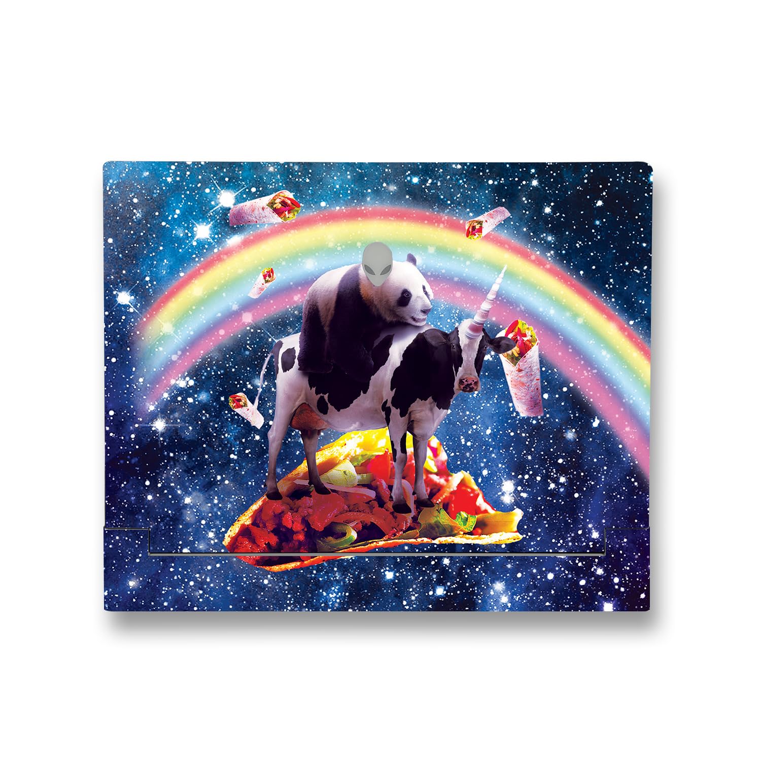 MightySkins Skin Compatible with Alienware X14 R2 (2023) Full Wrap Kit - Panda Cow Taco | Protective, Durable, and Unique Vinyl Decal wrap Cover | Easy to Apply &amp; Change Styles | Made in The USA