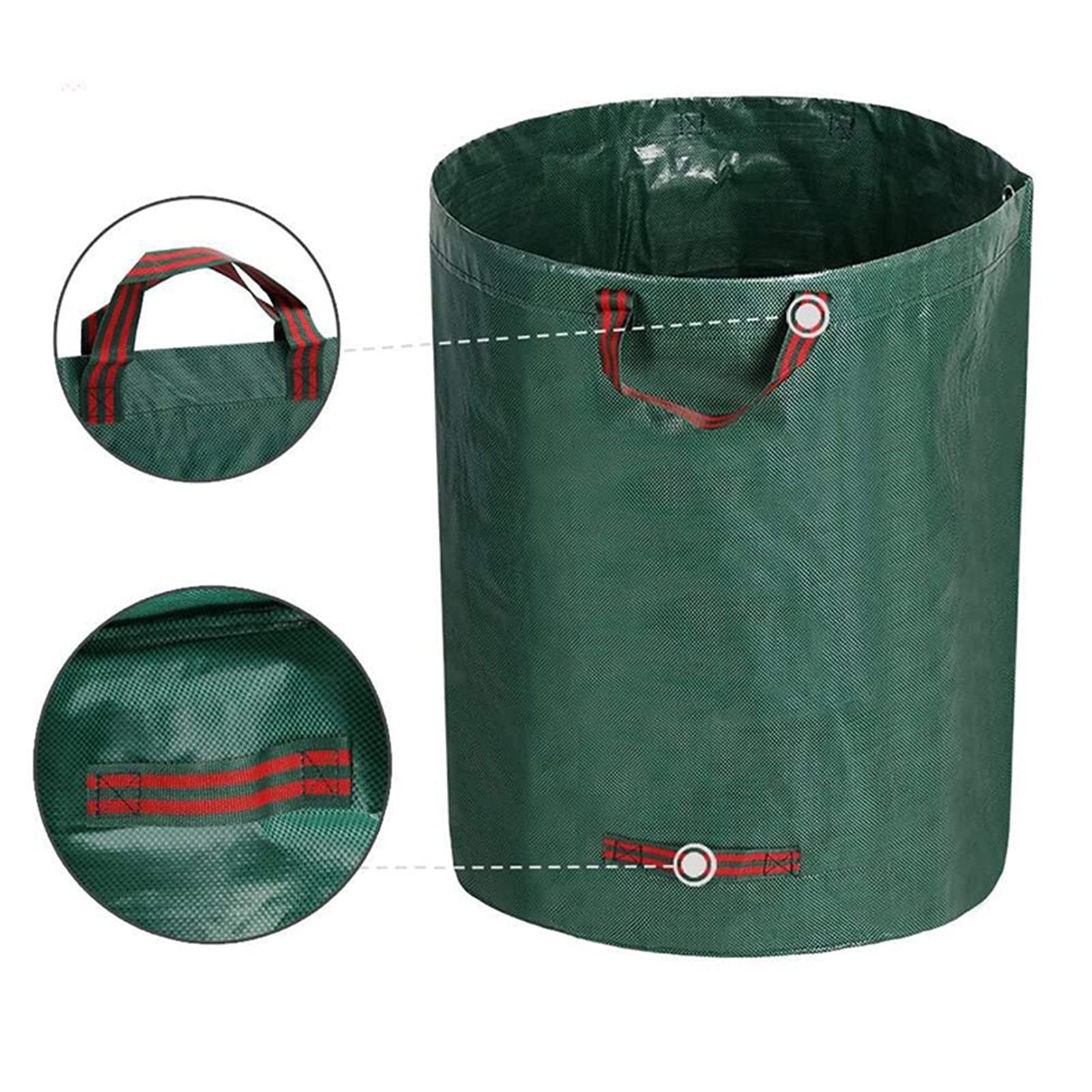 Bolsas De Basura De Jardín Resistentes,Gran Capacidad 400L / 106 Galones Bolsa De Jardín con Asas, Sacos De Basura Verdes Plegables Y Reutilizables para Basura De Jardín Hojas Hierba,4PCS