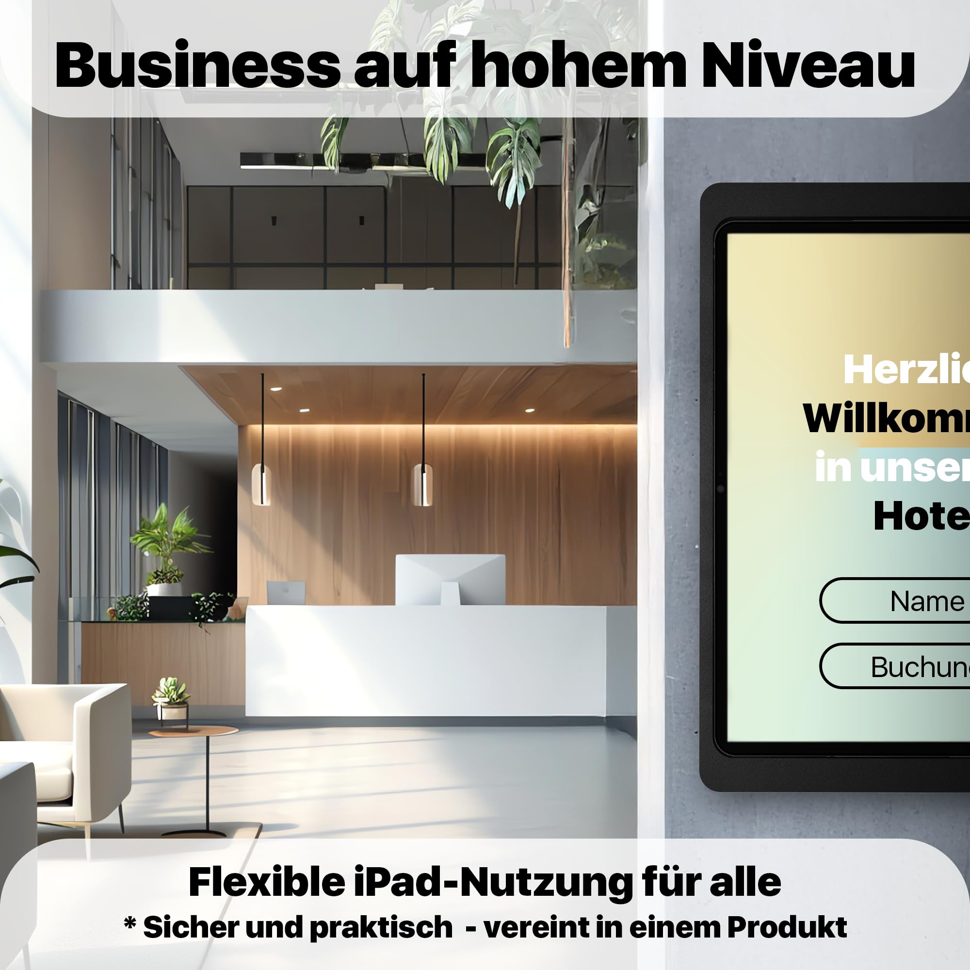 Companion Wall 2.0 - Tablet Wandhalterung für iPad, Air & Pro und Samsung Galaxy Tab - Tablethalterung mit Diebstahlschutz für die Wand - Hochwertige Verarbeitung & Zeitloses Design