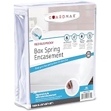 Guardmax Premium Box Spring Cover - Twin XL Size Waterproof and Bed Bug Proof Zippered Box Spring Encasement - 6 Side Absorbent Boxspring Protects Against Bed Bugs, Dust Mites, Spills, and Stains.