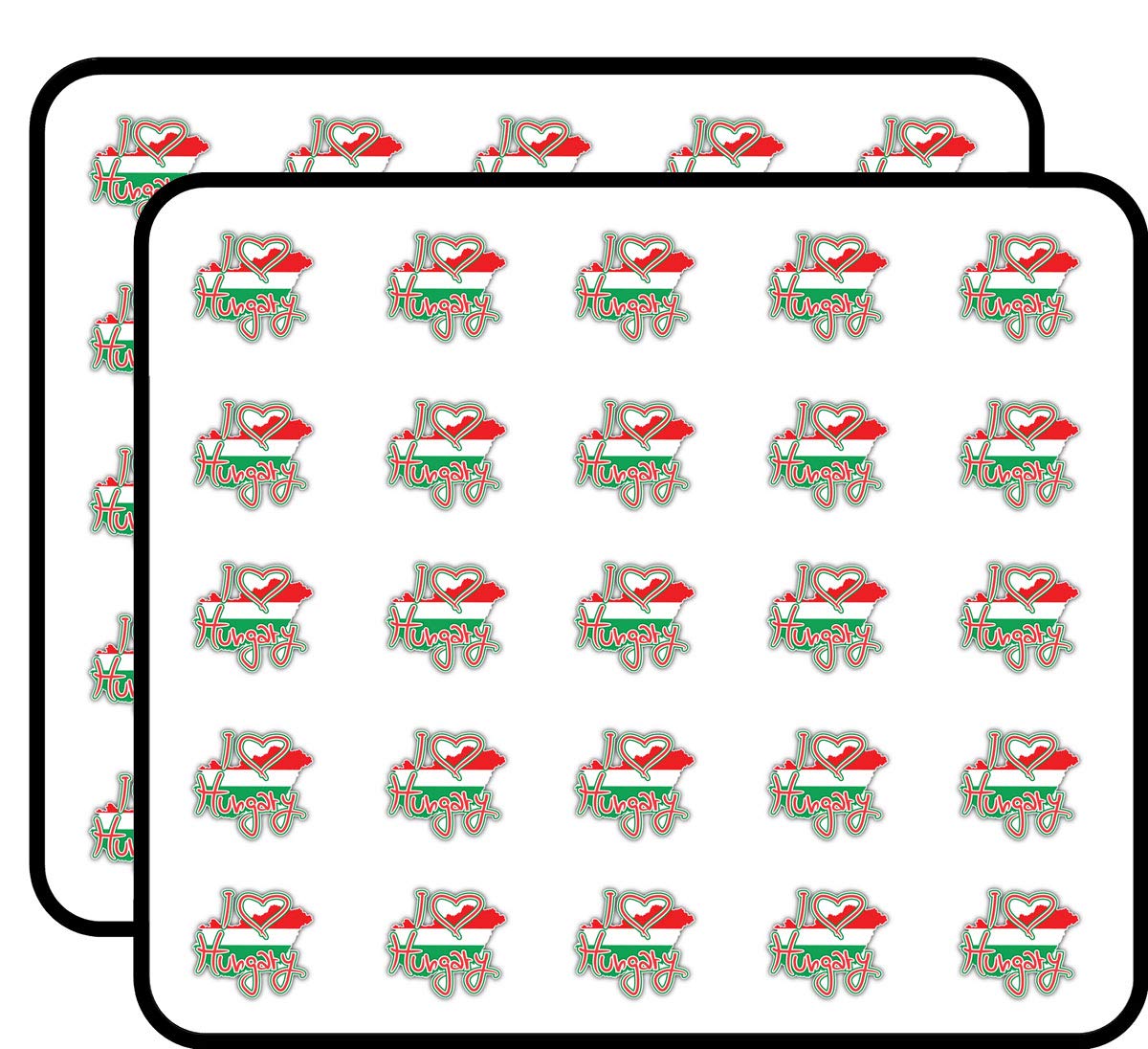 I Love Hungary Map Flag Label Decorative Scrapbooking Sticker Waterproof Vinyl Stickers for Water Bottle, Laptop & Phone Case – 50 Pack