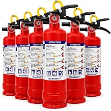 Ougist Signature ABC Fire Extinguisher for Home, 2.5 lb, 6 Pack | 1-A10-BC Rated Dry Chemical Extinguisher Designed For Initial Household Fires In Kitchens, Garages And Living Areas