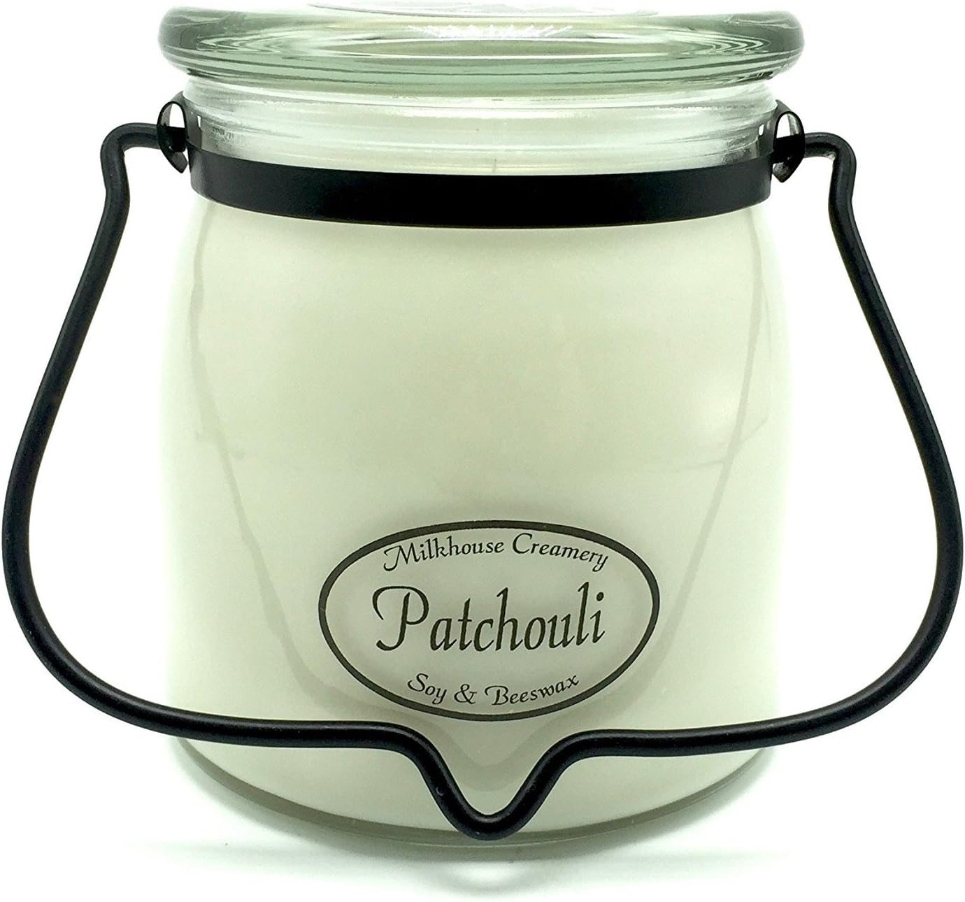 Milkhouse Creamery Patchouli Scented Soy and Beeswax Candle in Butter Jar
