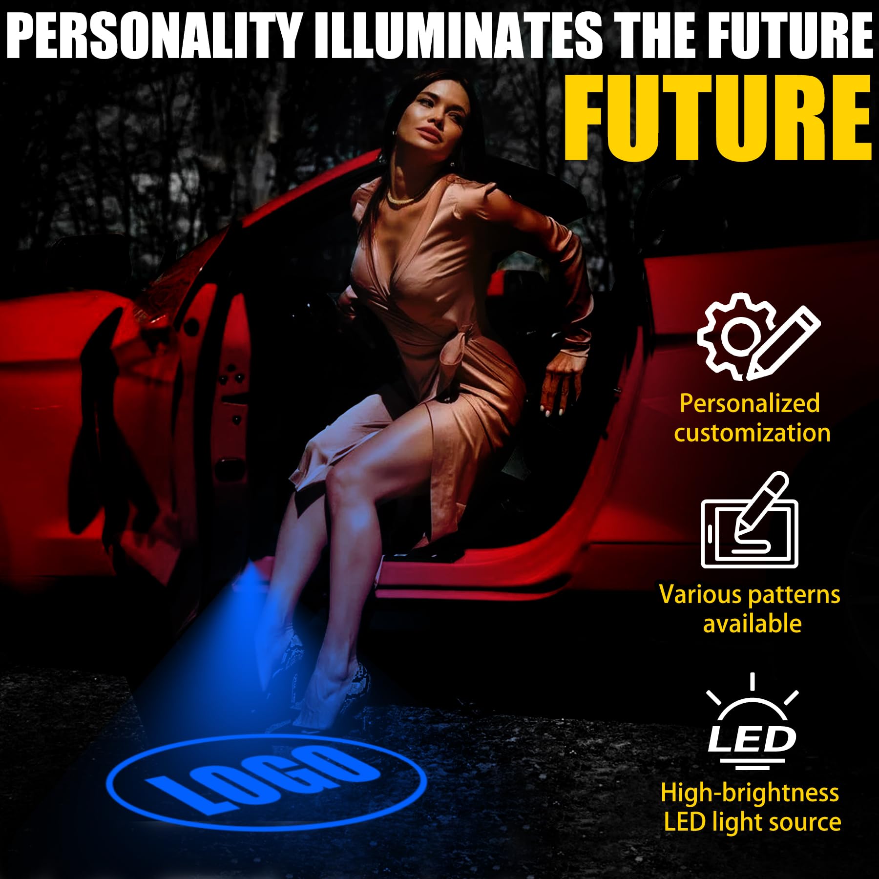 Door Lights Logo Projector Custom LED Courtesy Door Projector Puddle ...