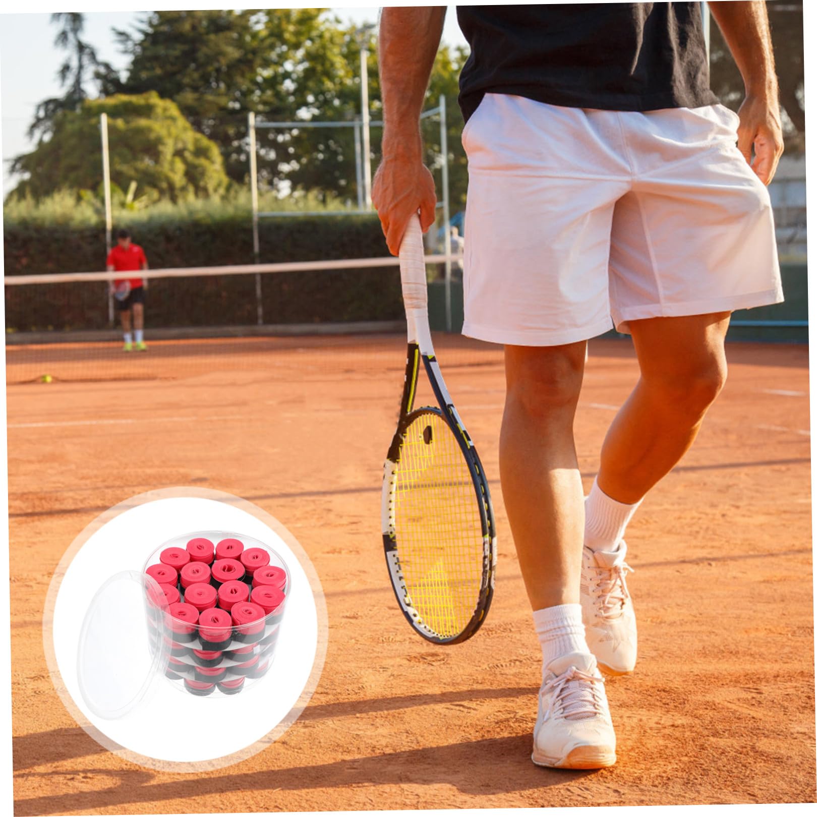 UPKOCH 60 Cintas Elásticas para Raqueta de Bádminton y Tenis Absorbentes y Antideslizantes Color Rojo Multifunción para Agarre Seguro en Deportes de Raqueta Paquete de 60 Unidades