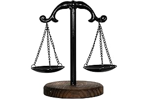 OwlGift Vintage Style Metal Libra Jewelry Towers Tray w/Wooden Base Cosmetic Organizer...
