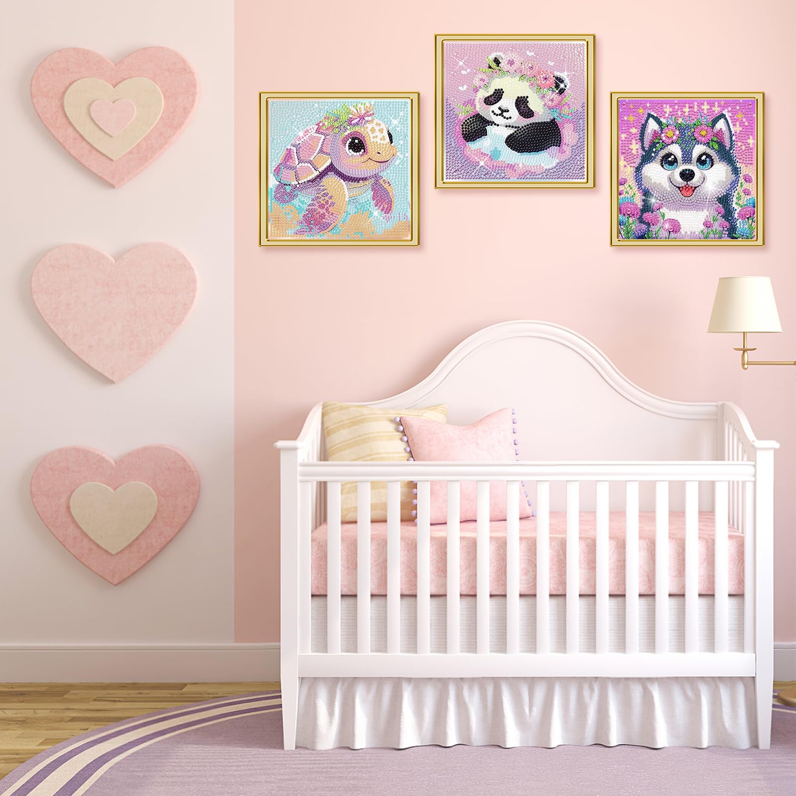 SZSMW 6 Pittura Diamante Bambina - Diamond Painting Bambini - Diamond Painting Animali - Perfetto per Decorare Il Tuo Soggiorno,Camera da Letto,Cucina E Adatti A Familiari,Amici O Colleghi（15 * 15cm）