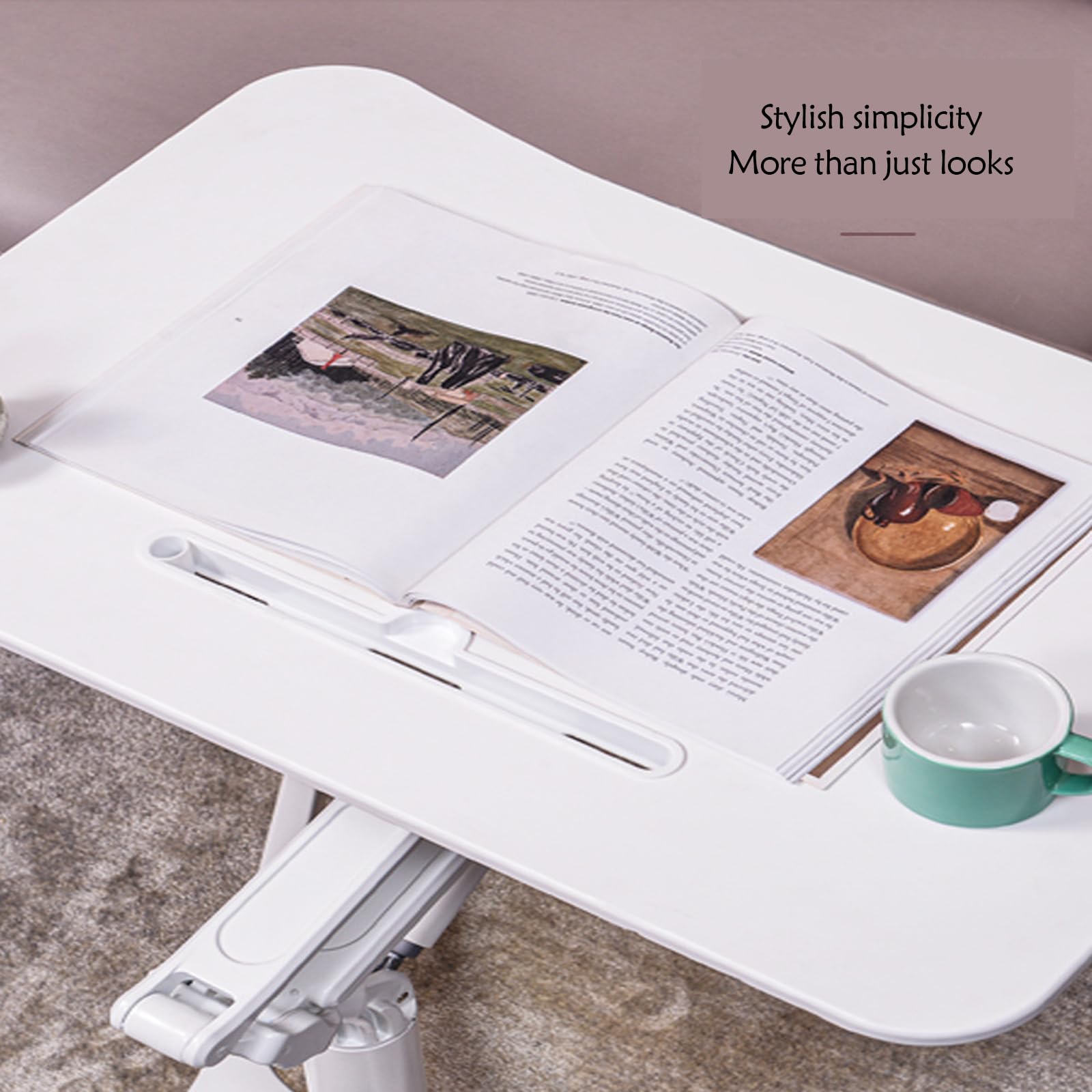 Scrivania Mobile in Piedi, scrivania con rotelle pneumatica Regolabile in Altezza, podio Mobile con Rialzo per Carrello per Ufficio Domestico e Scuola