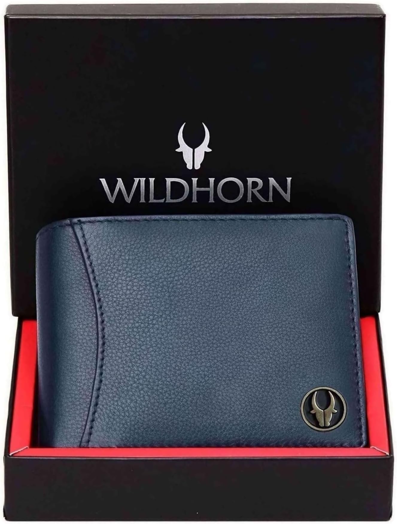 WildHorn Rfid Protected Leather Wallet For Men,Navy