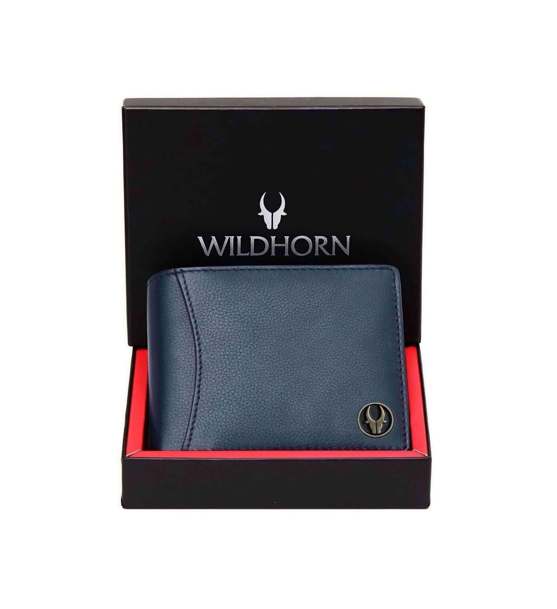 WildHorn Rfid Protected Leather Wallet For Men,Navy