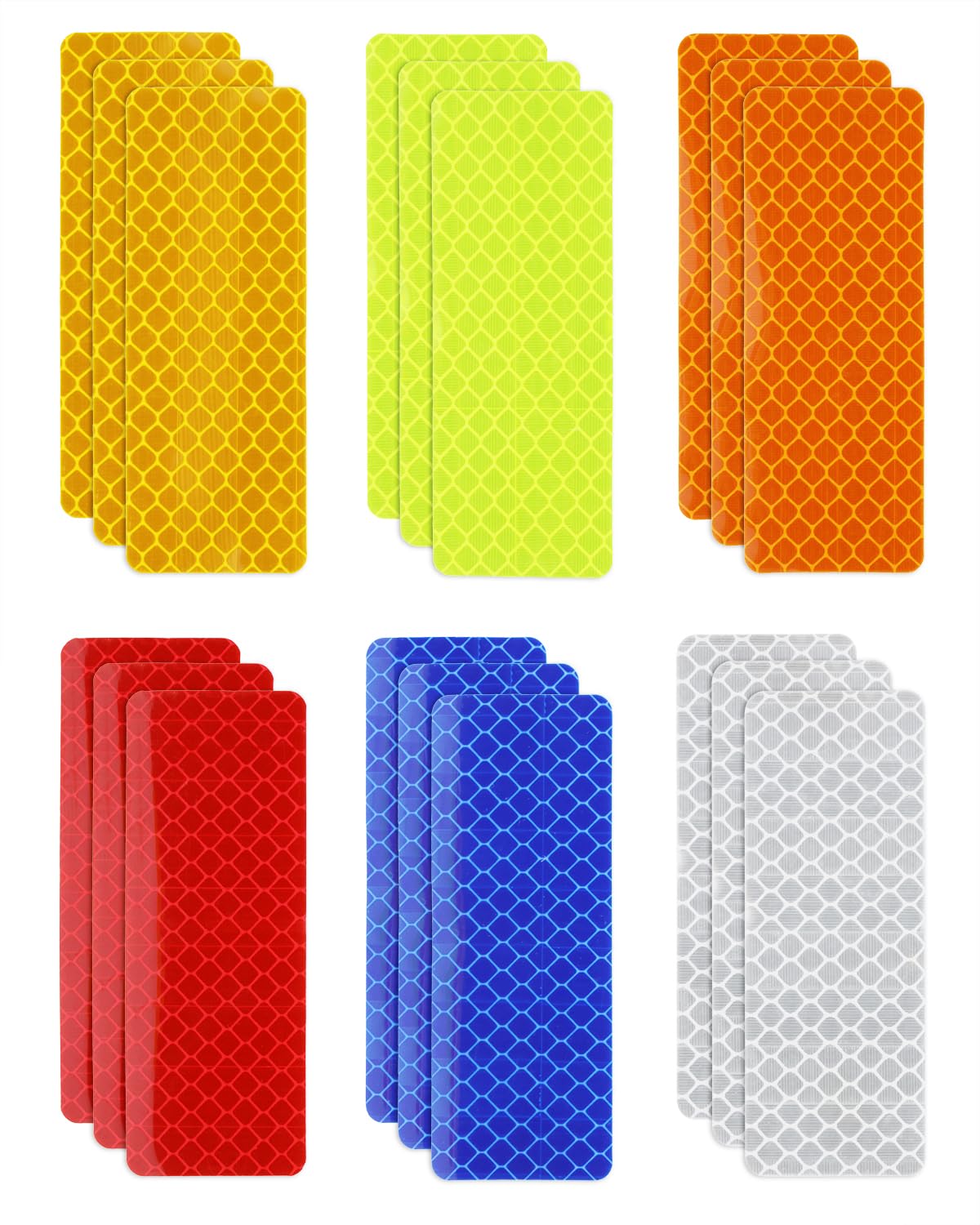 ONLYKXY 18pcs Reflective Sticker Self-Adhesive Decal Tape Waterproof Safety Night Visibility Strip for Outdoor Clothing Trailer Helmet Vehicle Road Signs Car Motorcycle Bike Mailbox Vehicle (Multiple)