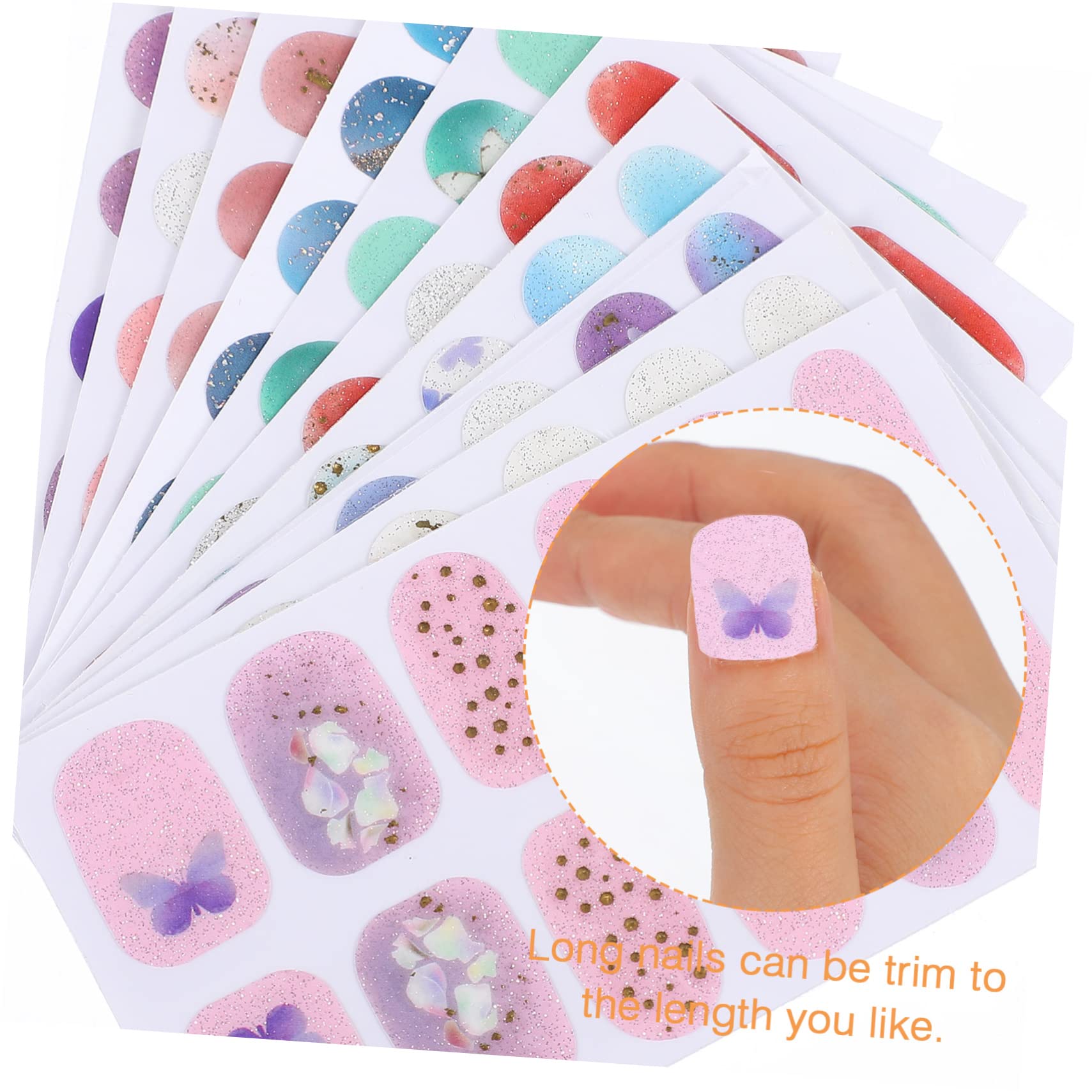Healvian 5sets Adesivi Per Unghie Gradiente Di Decorazioni Per Unghie Autoadesive Facili Da Applicare e Rimuovere Design Elegante e Delicato Per Manicure Fai Te