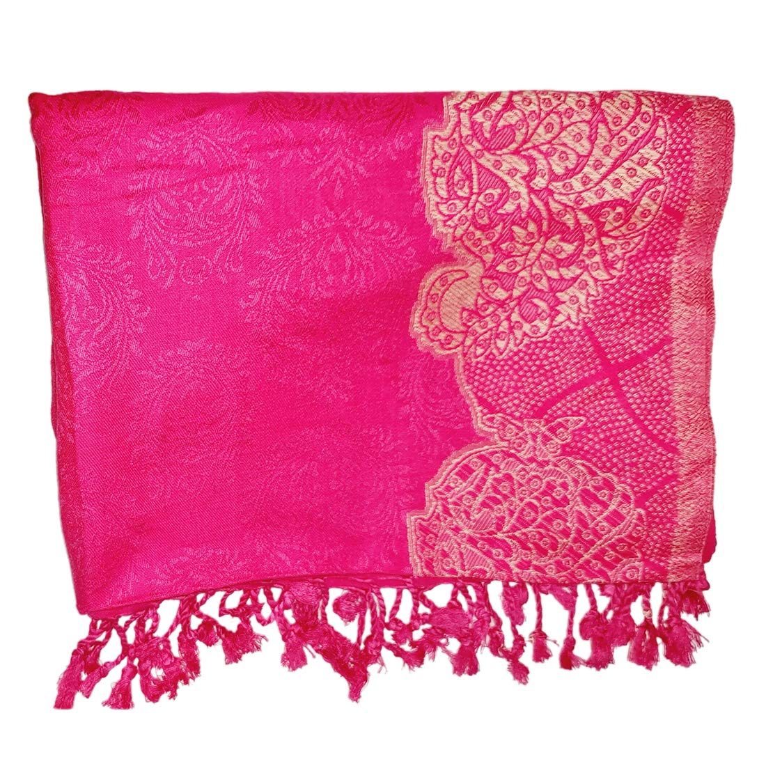 mukhaksh Women Ladies Girls Winter Woolen Warm Stylish Pink Shawls Stoles (18 X 27 Inches)-picture-55