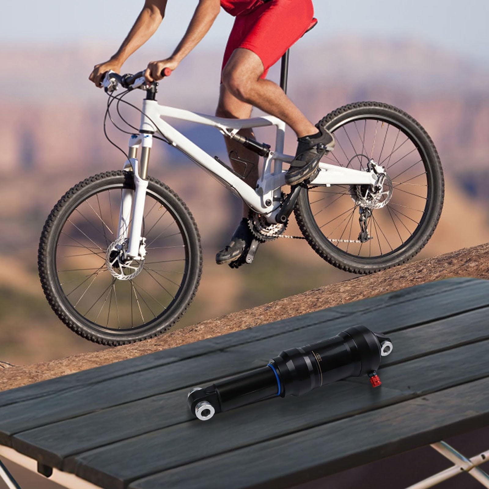 Ammortizzatore posteriore regolabile a pressione dell'aria per mountain bike 165 mm 190 mm ammortizzatore in lega di alluminio 35 mm 50 mm corsa per bici elettrica da discesa nera
