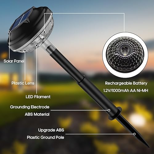 Miniatura 5 de Paquete de 6 luces solares brillantes para exteriores, luces solares LED que cambian de color, luces solares impermeables para exteriores, luces