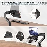 PUTORSEN Support métallique VESA pour Ordinateurs Portables de 12 à 18 Pouces jusqu'à 9 kg, Support pour Ordinateur Portable avec Ventilation pour Bras de Moniteur, VESA 75/100 - 4