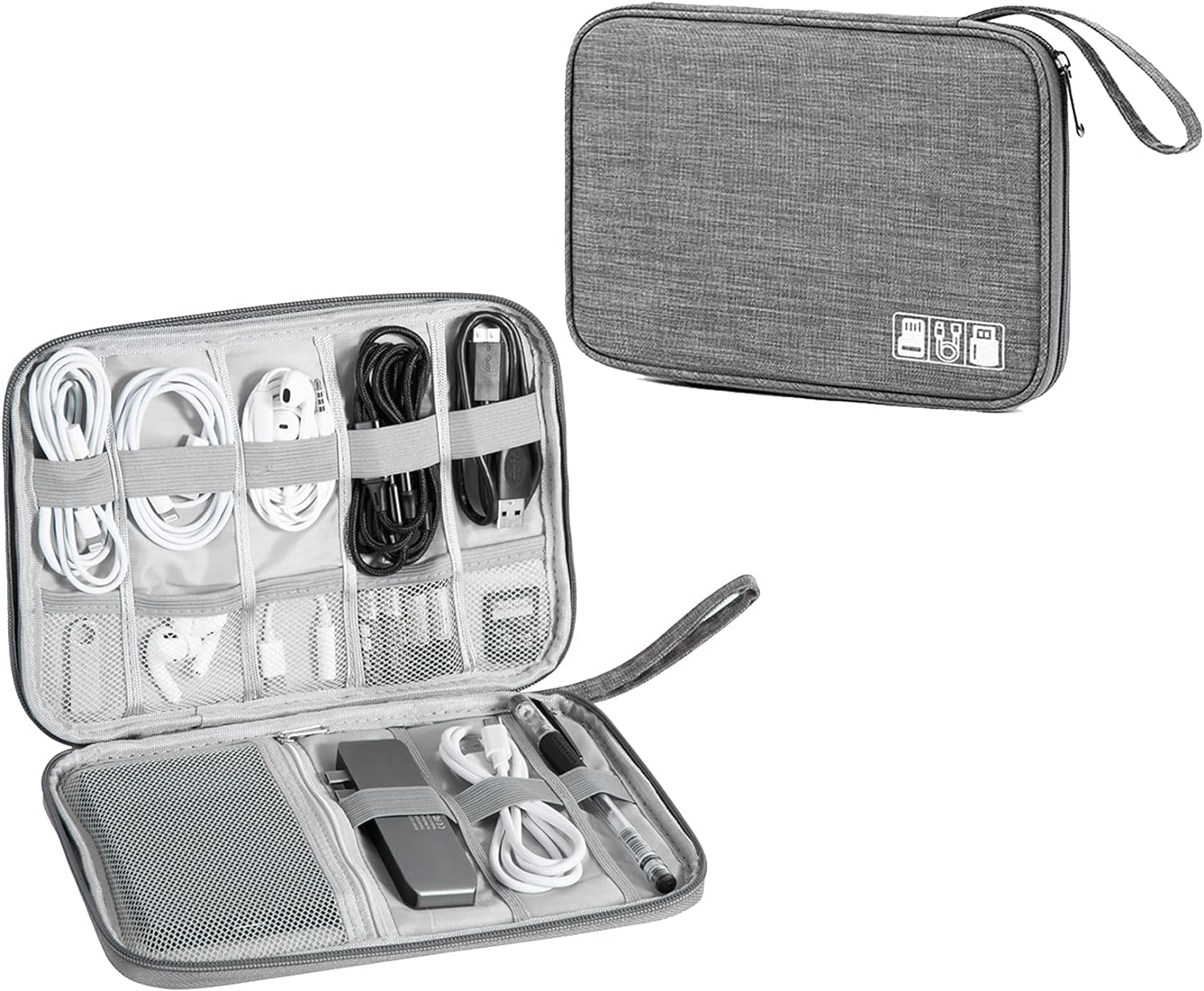 PRIFRA Electronics Accessories Organizer Bag Universal Carry Travel Gadget Bag for Cables Gadget Hard Disk USB Cable Power Bank Mobile Charger Earphone - (Digital Bag small, Grey) (B0CNXYS3GD) Amazon Price History, Amazon Price Tracker