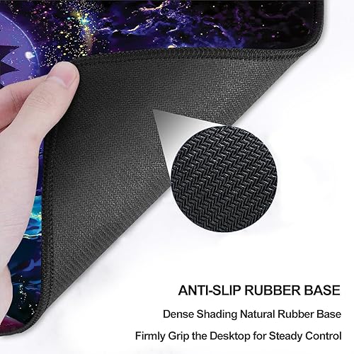 Miniatura 5 de YLKBZSG Alfombrilla de mouse de anime japonés con estrellas espaciales de cielo nocturno, cojín de mesa personalizado extendido, base de goma gruesa